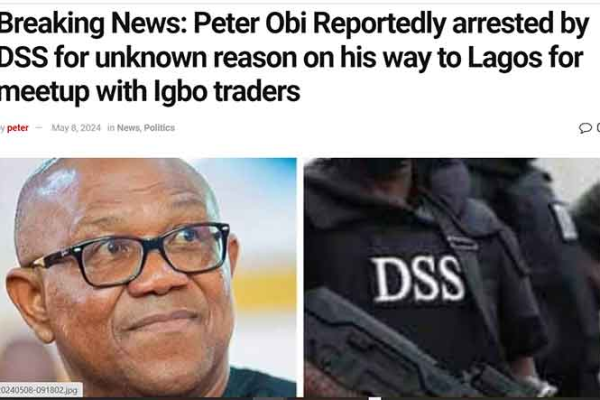 peter Obi's image and DSS image