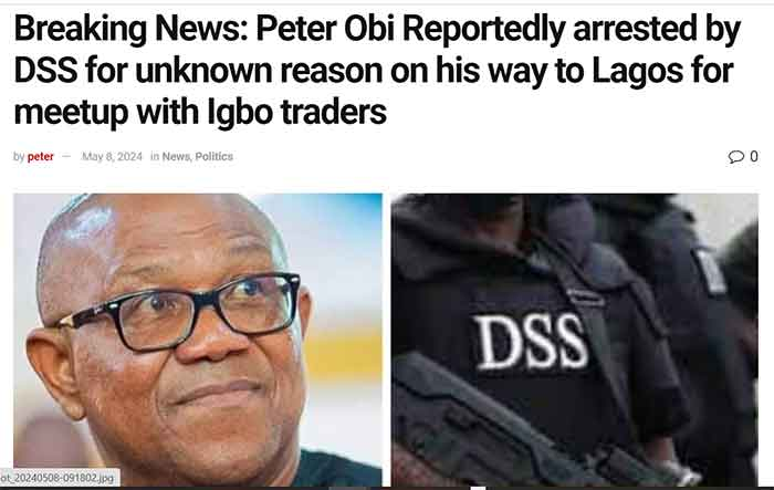 peter Obi's image and DSS image