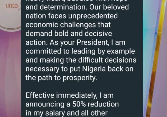 Did Tinubu Cut His Salary By 50%, Scrap the First Lady’s office?