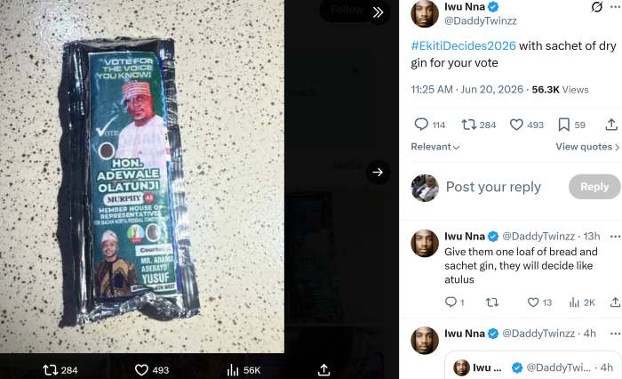 Ekiti Governorship Election sachet alcohol for vote buying